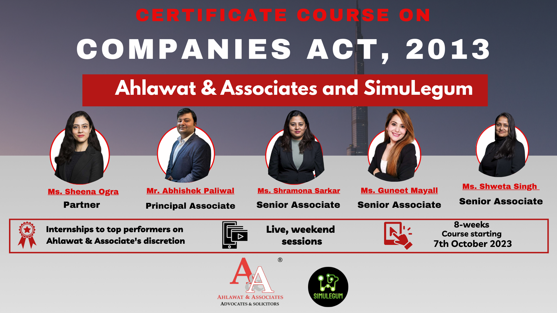 Certificate Course on Companies Act, 2013 with Ahlawat & Associates