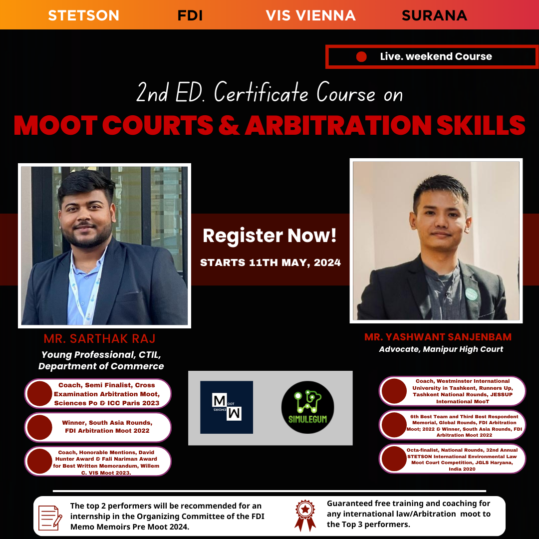 2nd ED. Certificate Course on Mooting & Arbitration Skills