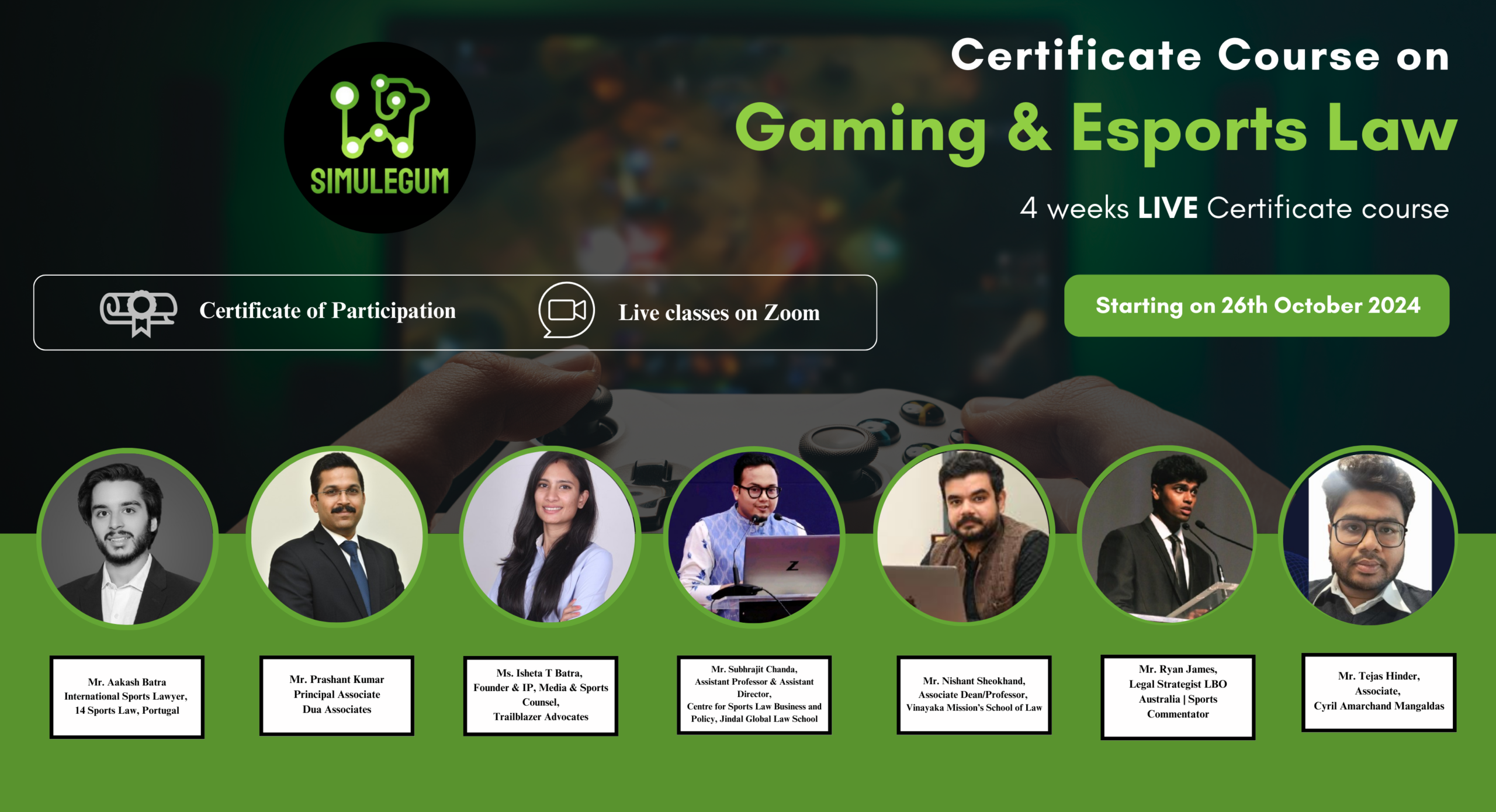 Certificate Course on Gaming & Esports Law