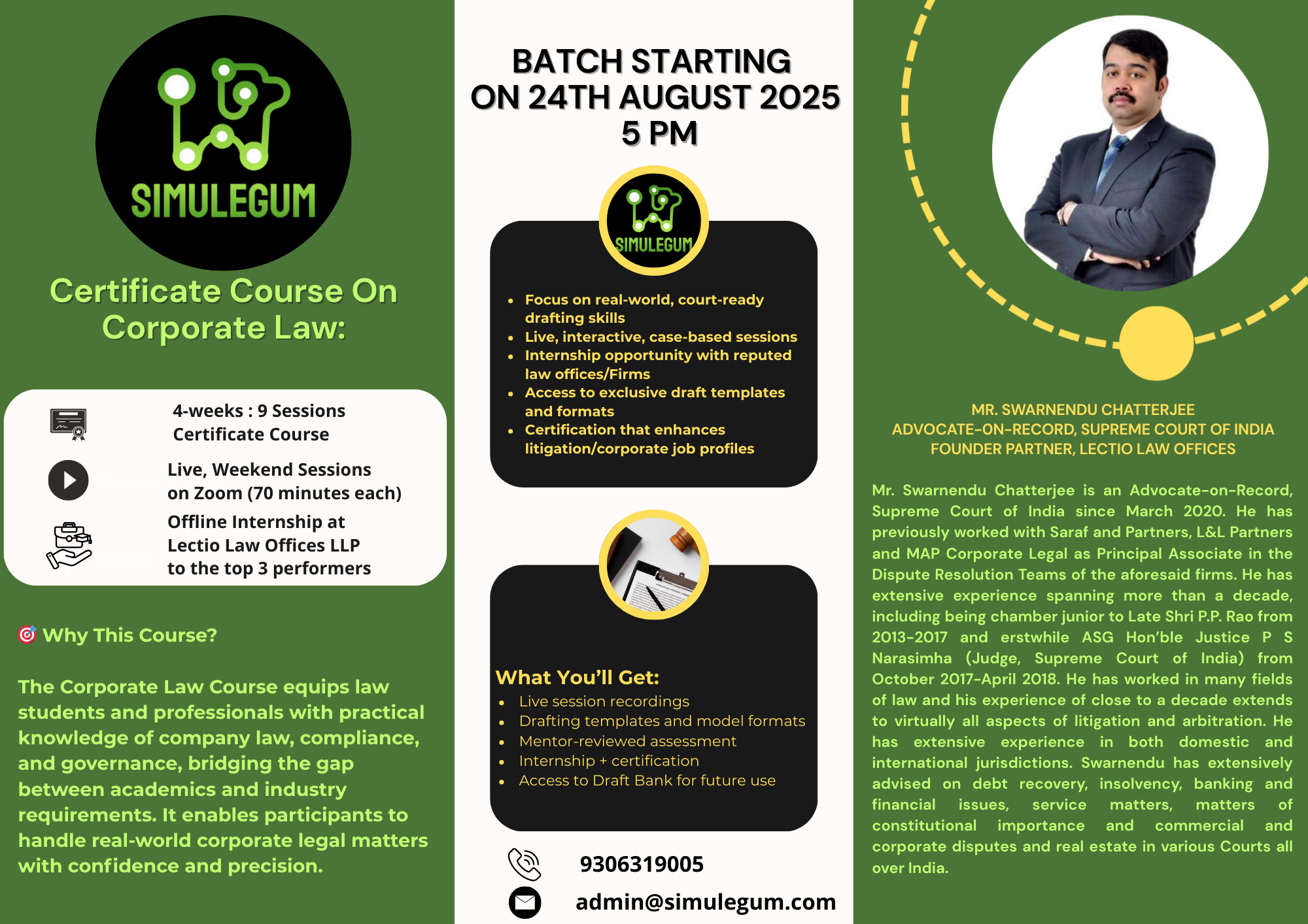 Certificate Course on Corporate Law by SimuLegum