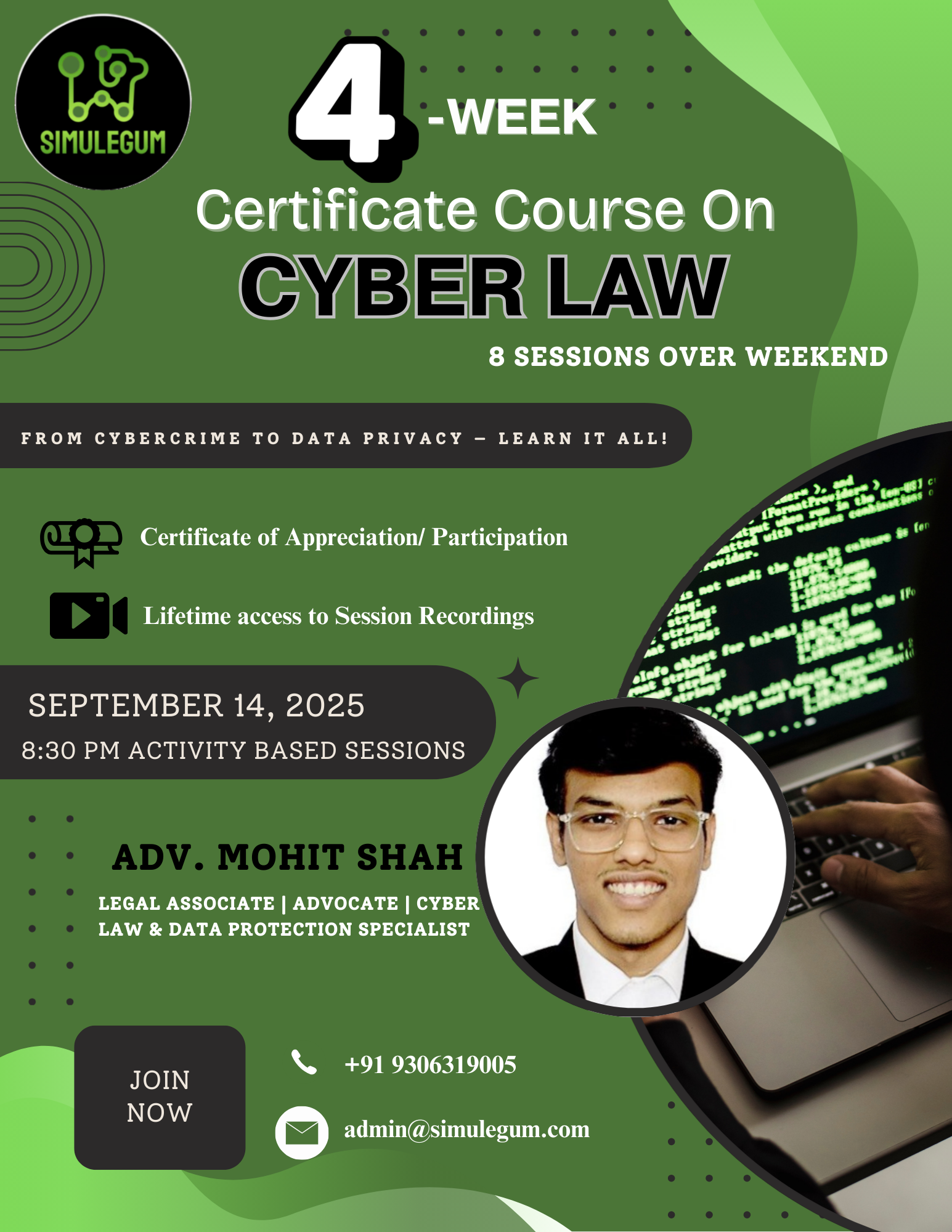 4-Week Certificate Course on Cyber Law