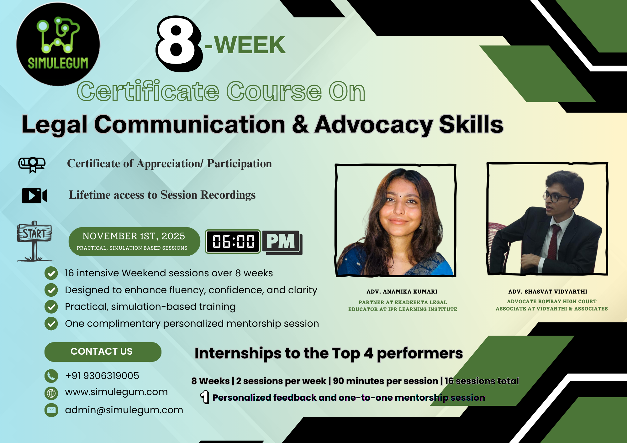 8-Week Certificate Course on Legal Communication and Advocacy Skills