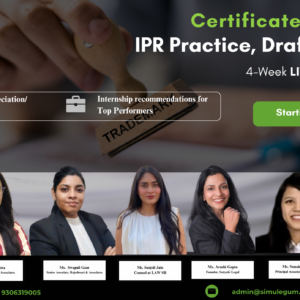 Certificate Course on IPR Drafting, Practice and AI