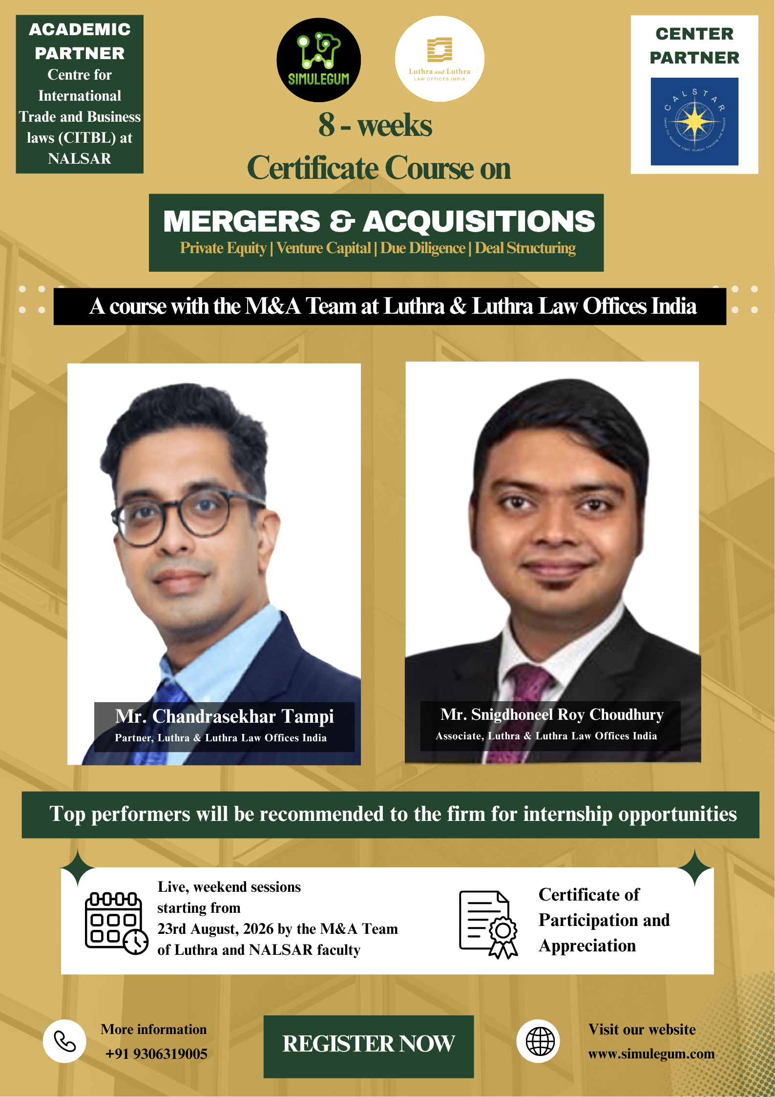 Certificate Course on Mergers & Acquisitions in collaboration with the M&A Team at Luthra & Luthra Law Offices India